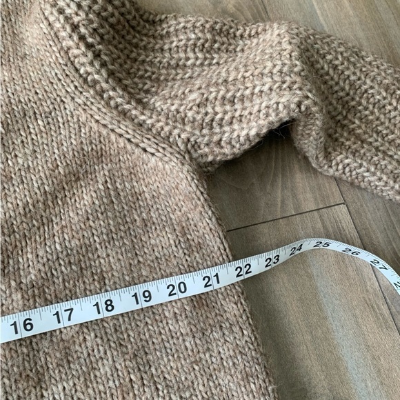 All Saints alpaca wool zip front wrap chunky knit cardigan beige size small - Picture 7 of 8
